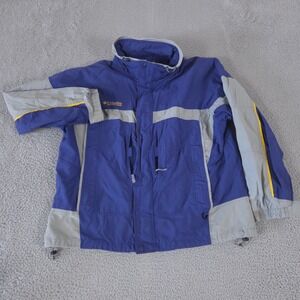 VINTAGE Columbia Jacket Mens XL Blue Boulder Ridge Colorblock Shell Y2K 90s